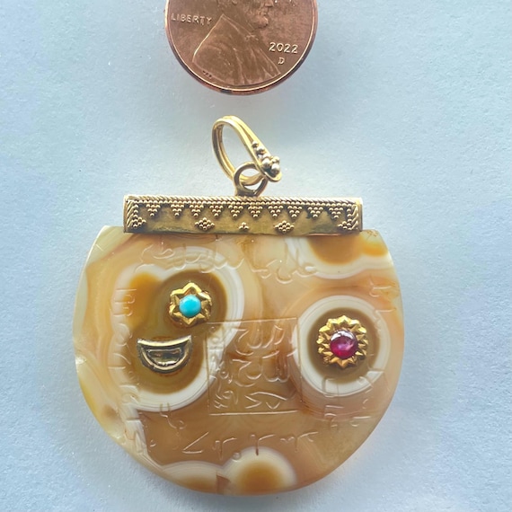 Vintage Moghul Pendant from Jaipur. Sun, moon, an… - image 1