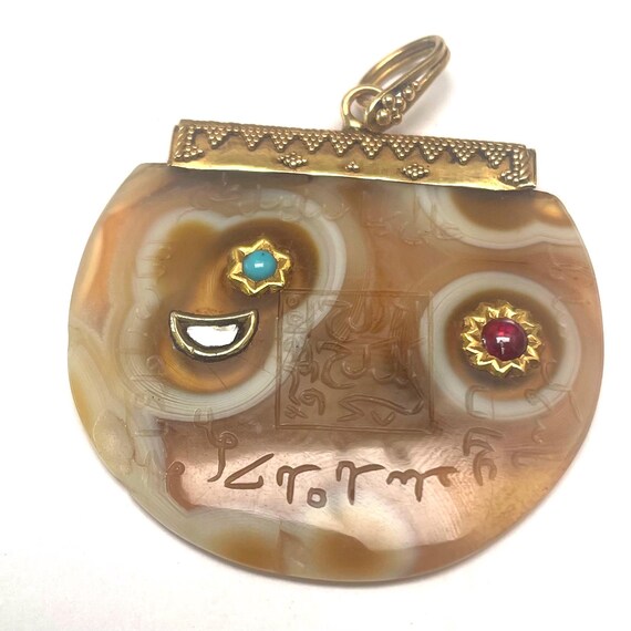 Vintage Moghul Pendant from Jaipur. Sun, moon, an… - image 4
