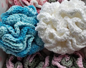 Lufa de baño tejida a ganchillo