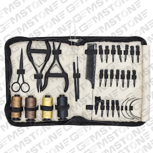 Stainless steel Hair Extension Tool Kit Professional Womens Hair Styling Tools Plier, Scissor, Thread, Pulling Loop, Section clips, Needle