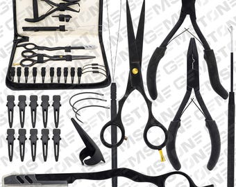 Hair Extension Tool Kit, Pliers, Needles, Scissor, and Clips (20pcs)