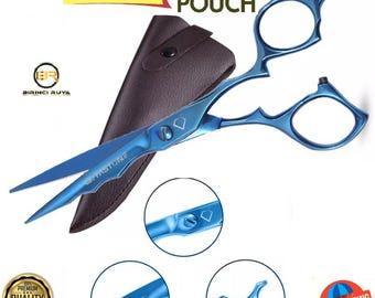 Handmade Sharp Hair Cutting Scissors Kit – Barber, Salon, Home with Leather Pouch