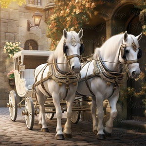 Autumn digital Background, Horse Drawn Carriage, Fall digital Backdrop, Autumn digital Backdrop, Fall digital Background, Instant download