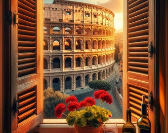 Spectaculair Romeins Colosseum Trio: drievoudige digitale download met hoge resolutie (JPEG) met AI-prompt inbegrepen