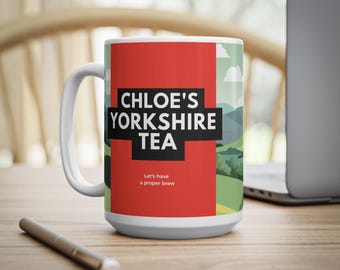 Gepersonaliseerde Yorkshire-theemok: grappige brouwinstructies, gepersonaliseerd theekopje