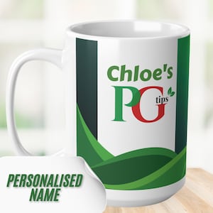 Personalised PG Tips Style Mug, Funny Brewing Instructions Tea Cup, Custom Name Teacup