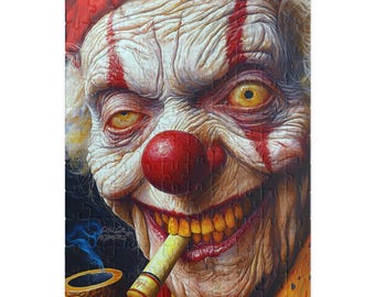 Evil Clown Jigsaw Puzzle: Horror Halloween Activity