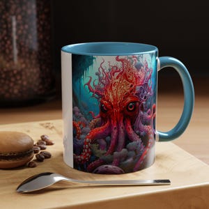 Coffee Mug, Octopus Sea Creature of the Underworld Design - Unique Ceramic Tea Cup, Ocean Animal Lover Gift, Nautical Decor, Kraken Coffee