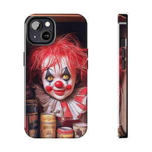Creepy Clown Kid Tough Phone Case, Scary Clown Phone Cover, Horror Clown Phone Protector, Spooky Clown Cellphone Case, Creepy Circus Phone
