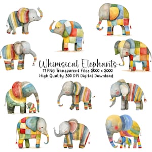 Elephant Clipart Bundle, Nursery Clipart, Invitations Clipart, Instant Download, Commerical Use