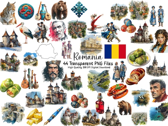 Romania Clipart | Romanian Landmarks, Food, Culture, Travel