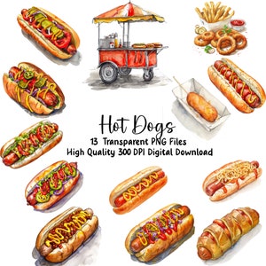Hot Dog Clipart, Leckeres Sommer Essen Clipart, Grillen, PNG
