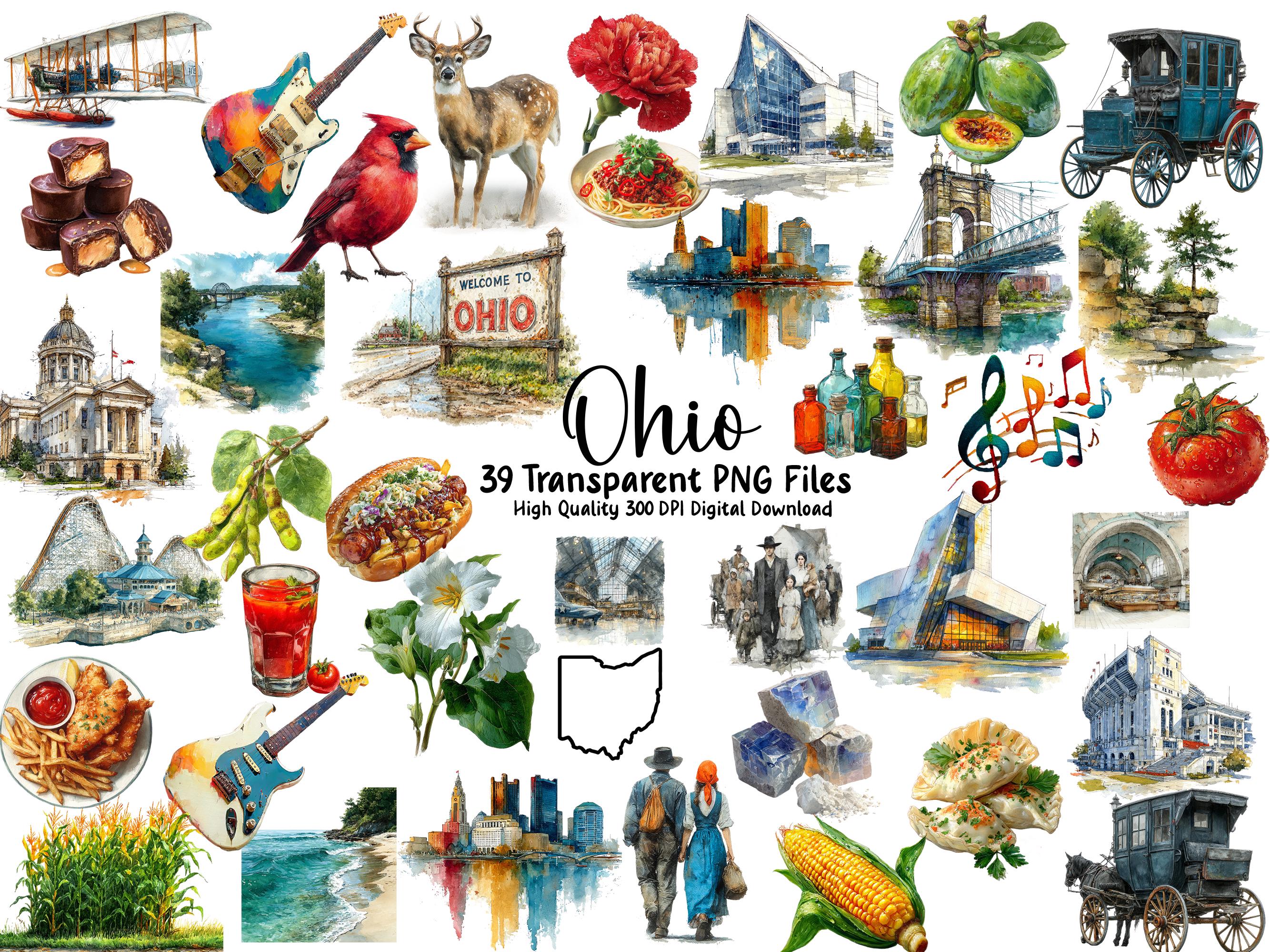 Take State Graphics Ohio Clipart Bundle: Buckeye State Graphics (digital Download) - Etsy