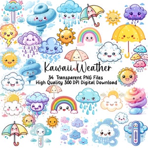 Kawaii Wetter PNG Clipart, transparenter Hintergrund. Persönliche und Kommerzielle Nutzung