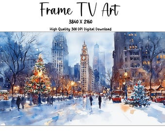 Marco navideño para televisión de la avenida Michigan de Chicago (descarga digital)