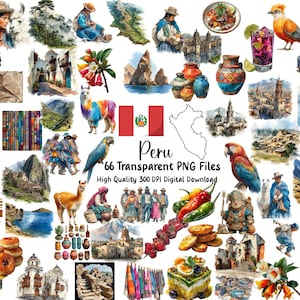 Watercolor Peru Clipart: Peruvian Culture Graphics (PNG Download)