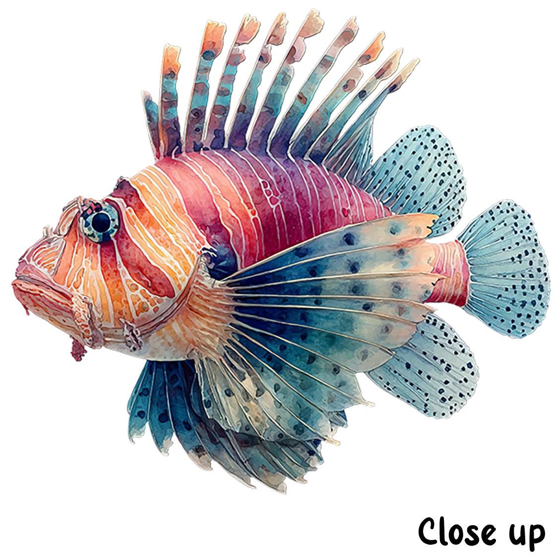 水彩画の海の魚のクリップアート：海の生き物PNGグラフィックス（商用
