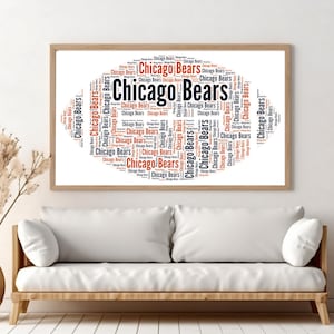 Chicago Bears Wall Art, Bears Clipart, Football Invitations, High Quality Printable File, Digital Wall Art, Home Decor, Stickers