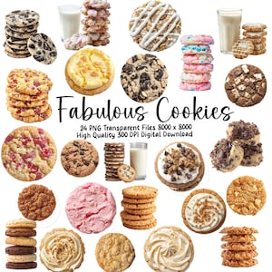 Süß behandelt Kekse Clipart - Bäckerei Illustrationen, sofortiger Download, kommerzielle Nutzung