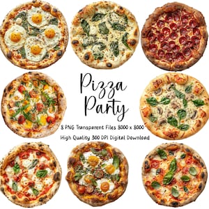 Pizza Clipart, Pizza Party, schöne Pizza Torten, kommerzielle Nutzung, Instant Download