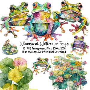 Caprichoso Clipart de Sapo Aquarela, Imagens de Sapo, Lindo Clipart de Sapo e Lírio, PNG Clipart Transparente
