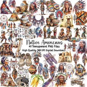 Native American Clipart, Indianische Kultur, Lehrmittel, Schulprojekte, kommerzielle Nutzung