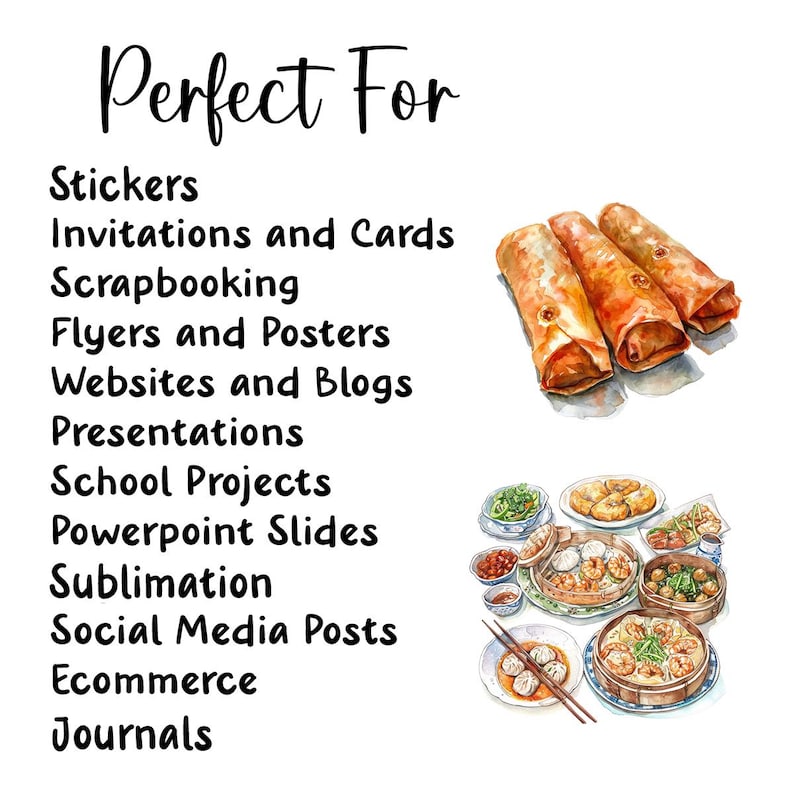 Imágenes prediseñadas de comida china en acuarela: ilustraciones de cocina étnica (descarga digital) imagen 9