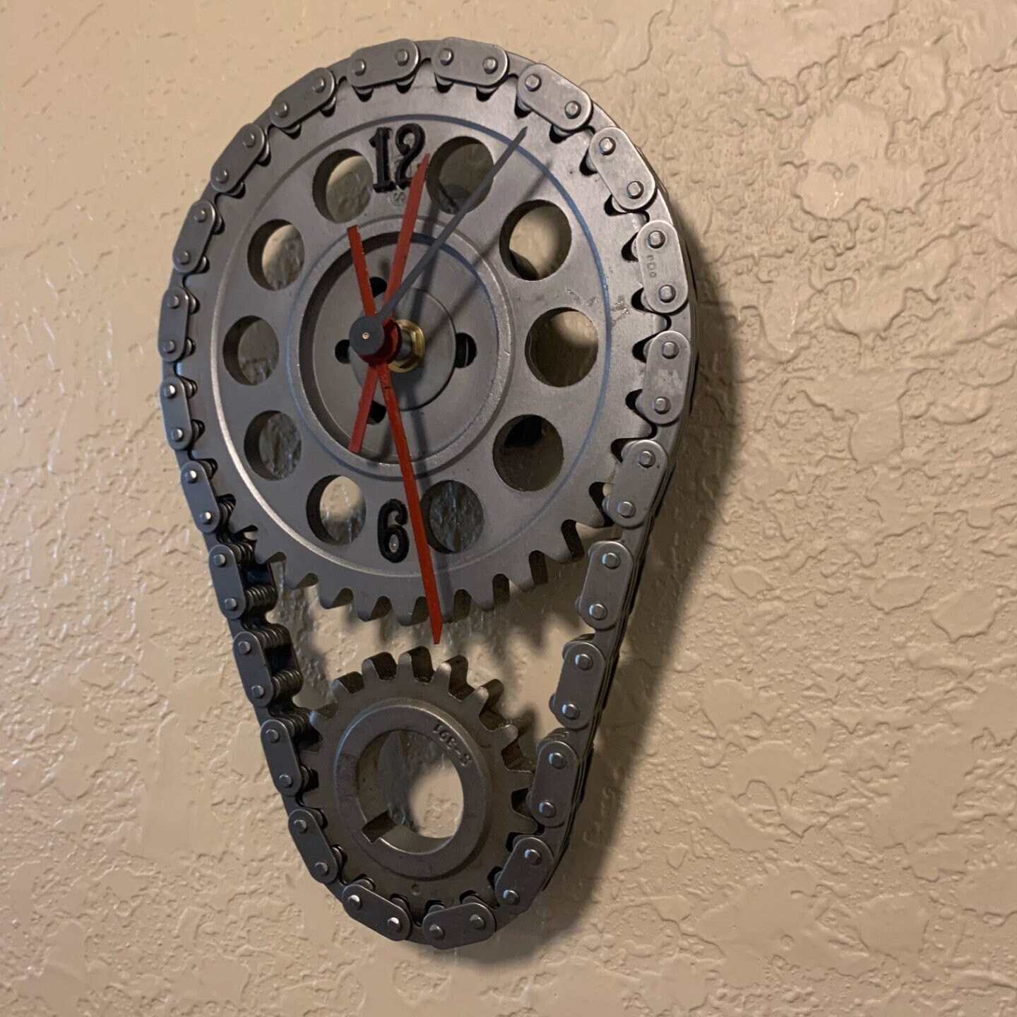 Timing Chain Clock , Car Part Art, Car Part Decor/up Cycled Auto Parts