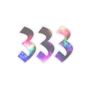 Angel Number 333 Sticker (Rainbow Galaxy)