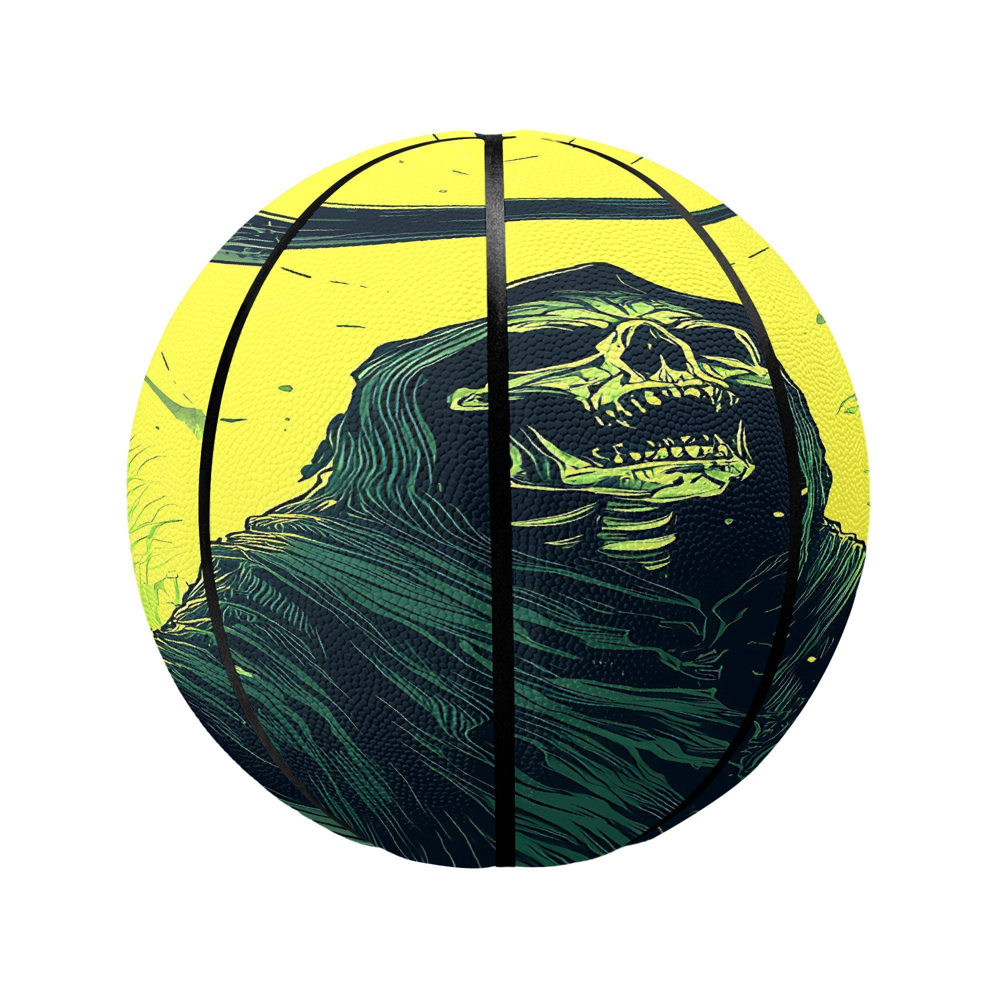 Dead Heat Basketball – Punk Skull & Yellow Flames | ArtBallz