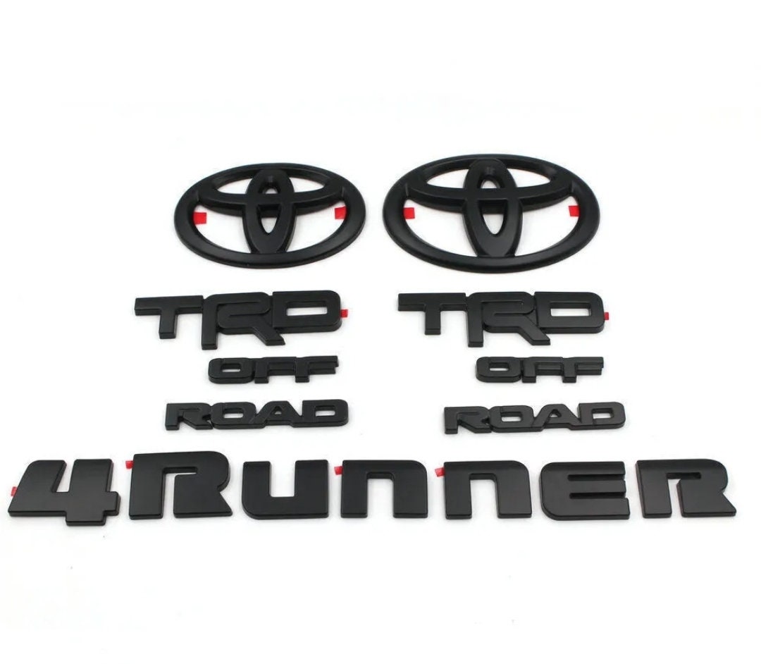 thumbnail image 2 of Matte Black 'OUT' Overlay Kit For 2014-2024 Toyota 4Runner – Front & Rear Emblem Covers 2 of 6