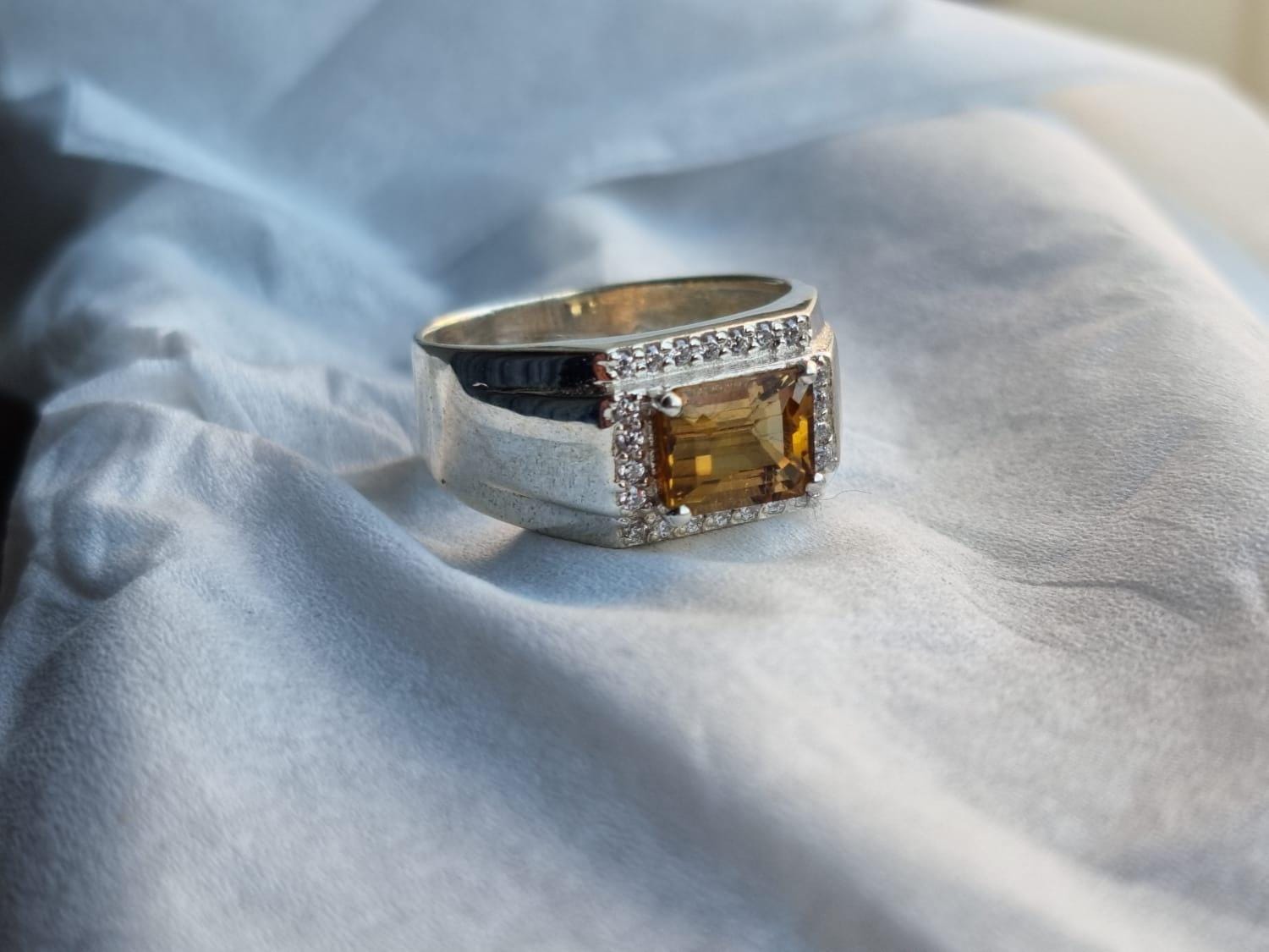 Tourmaline Ring, Rectangle Cut Stone, Handmade Ring, 925 Sterling Silver Ring, Gift For Her, Engagement Ring, Wedding Ring