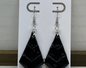 Back the Blue Geometric Dangle Earrings