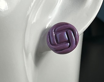 Purple Celtic Knot Stud Earrings