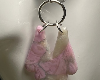 Pink Marble Boho Dangle