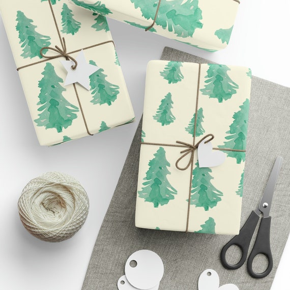 Green Christmas Tree Wrapping Paper Roll, Unique Holiday Gift Wrap,  Christmas Wrapping Paper, Simple Christmas Wrapping Paper, Gift Wrap -   Australia