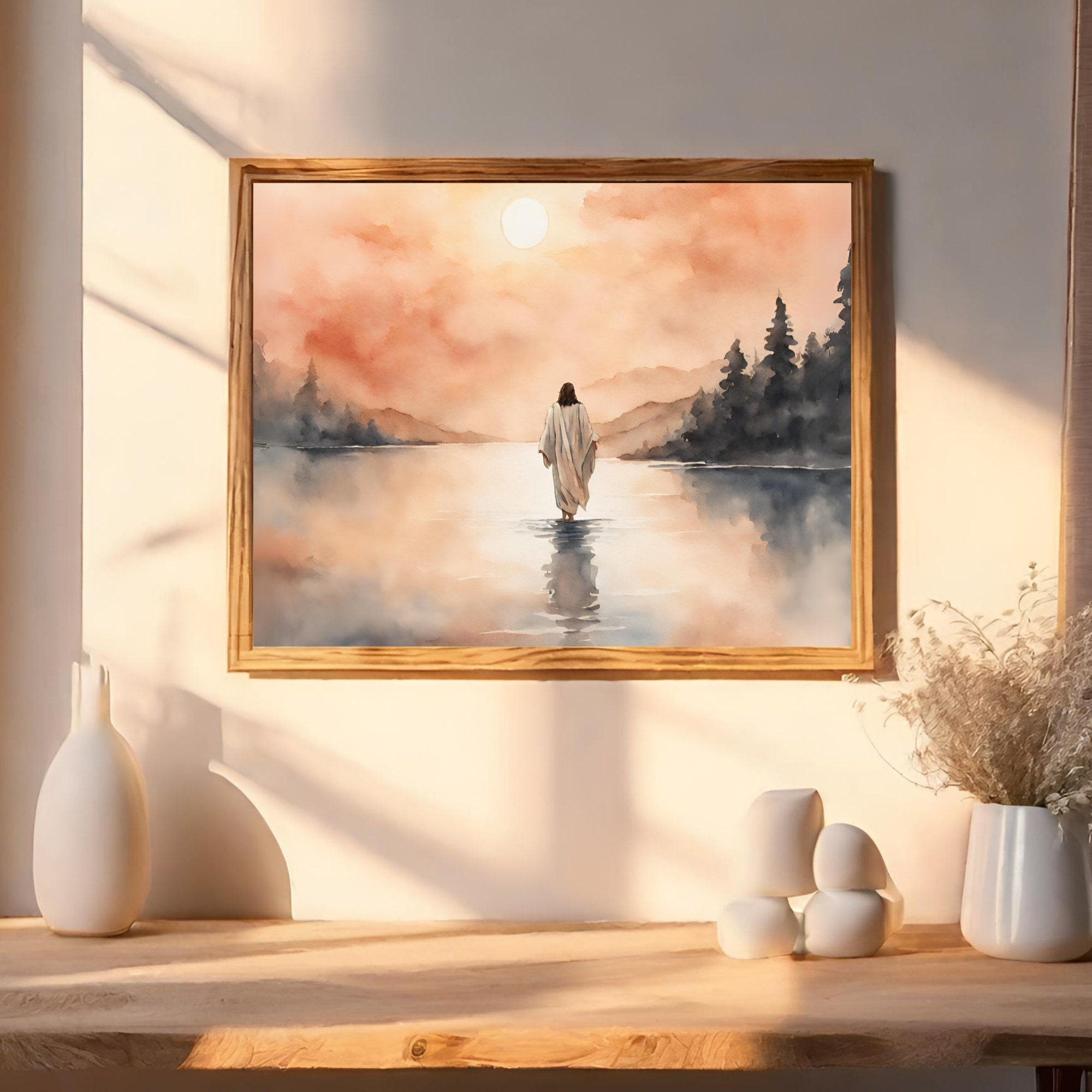 Jesus Walking on Water| Landscape Artwork | Christian Wall Art ...