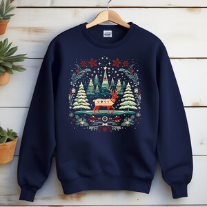 Christmas Crewneck, Christmas Vintage Crewneck, Ugly Sweater, Unisex, Holiday Gift, Idea, 90s Style, Reindeer Sweater, Crewneck Sweatshirt