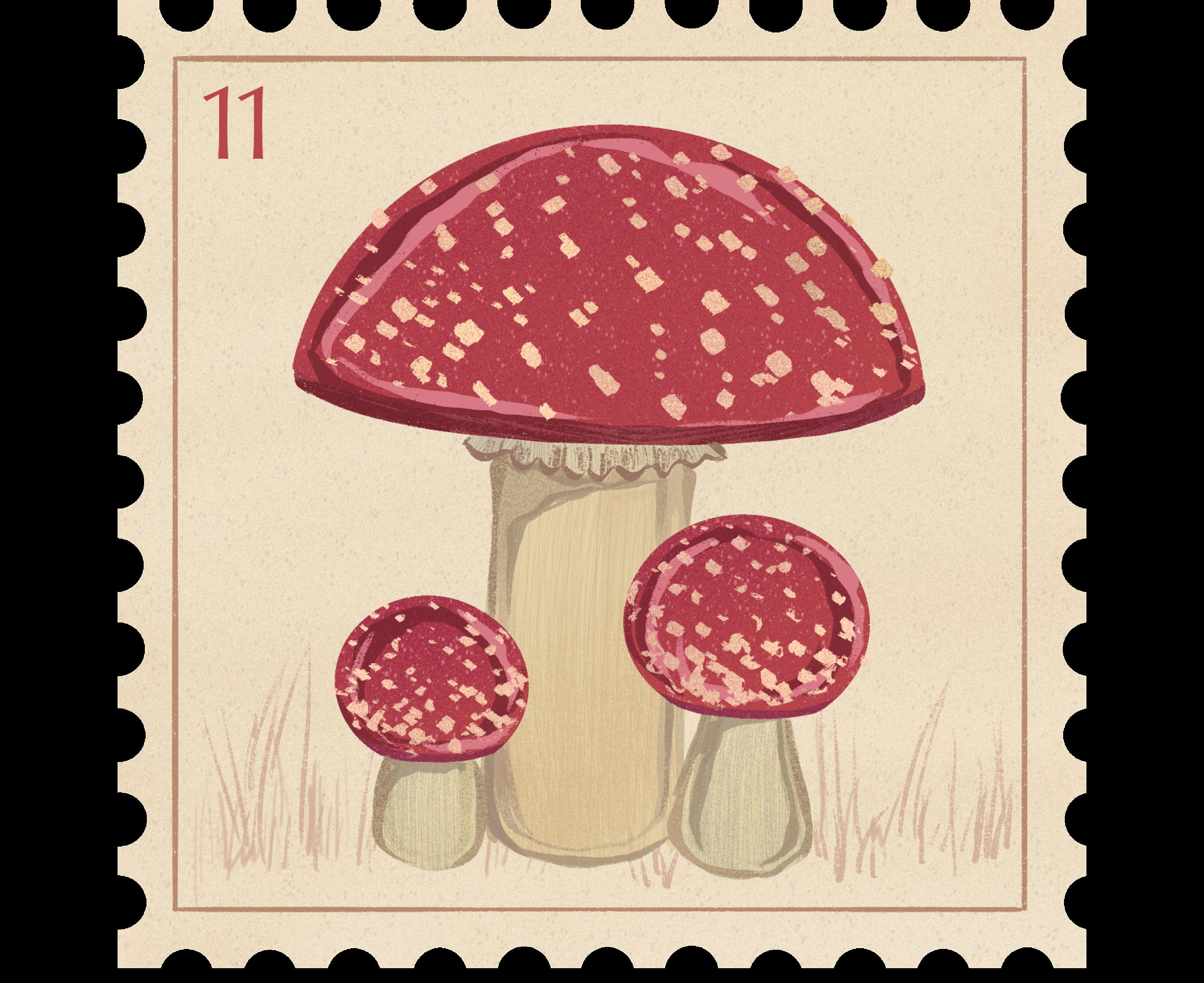 Mushroom Stamp PNG Calendar Download File - Etsy