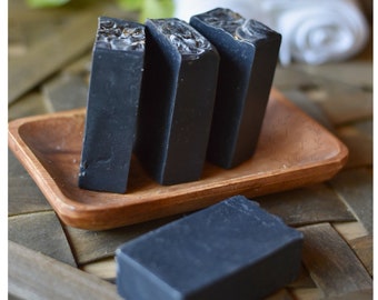 Activated Charcoal Soap Bar Soap for Acne Face and Body AllNatural Sensitive Skin Detox Soap artisan Tea Tree Cold Process Soap Gift for her