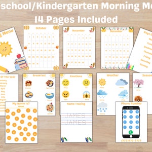 Menú matutino de preescolar/jardín de infantes