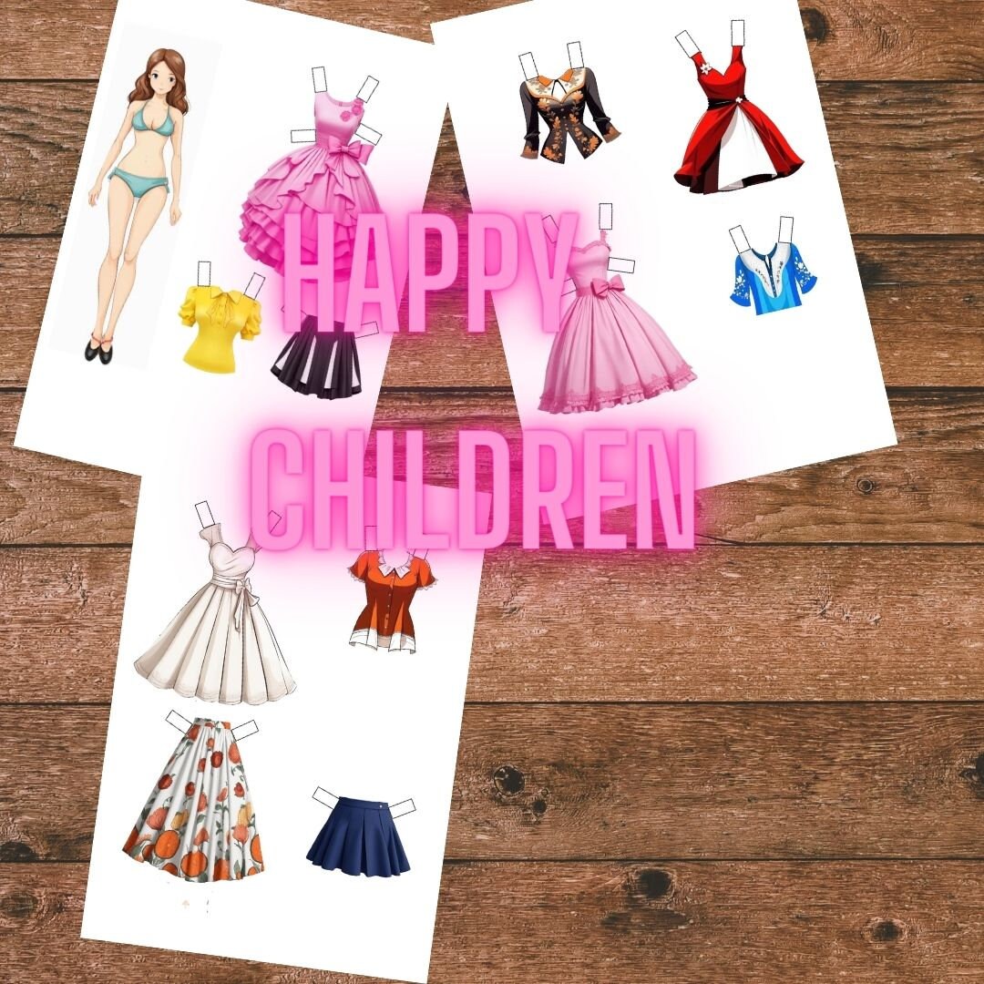 Printable Paper Doll Pages Digital Download Gift for Children Dress up ...