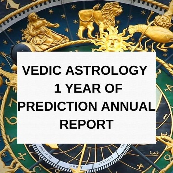 Vedic Astrology One Year of Prediction Report Annual Reading Birthchart