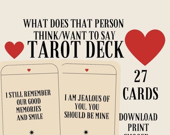 Tarot deck printable What does he she think about me what does he she wants to say love tarot reading printable tarot cards deck digital