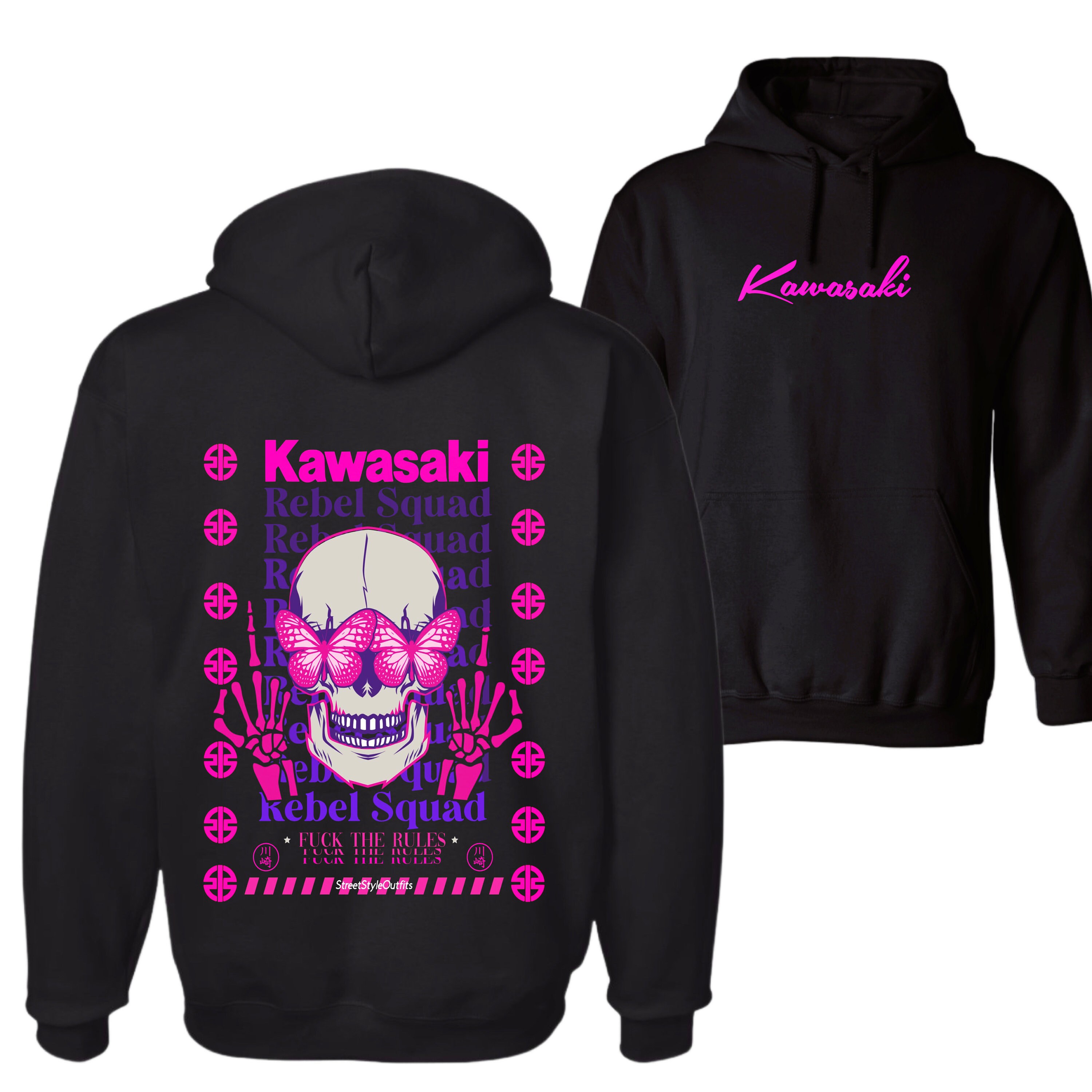 Kawasaki Hoodie With a Unique Japan Design Motorcycle Racing Streetwear Unique Hooded Sweatshirt Perfect for a Spring summer Ride Etsy