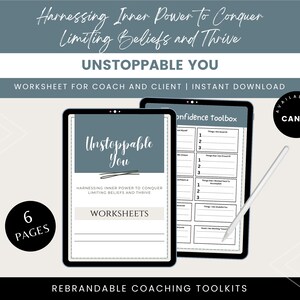 Unstoppable You Worksheet: Confidence Coach PLR Guide (Canva)
