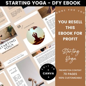 Done For You Starting Yoga Brandable Coaching Program Workbook Ebook | Content for Health Coaches, Yoga, Wellness, Meditation Coach