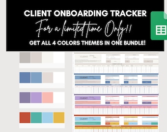 Klient Onboarding Tracker Tabelle 4 Farbe in 1 | Kundenmanagement, Sitzungsverfolgung, Google Sheets Coaching Tool, Kundenlisten-Organizer