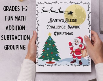 Santa&#39;s Sleigh Challenge: Christmas Math Worksheet for Grades 1-2