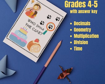Who Stole the Cake: Math Adventure Arbeitsblatt für die Klassenstufen 4-5